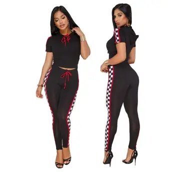 Fashion two piece set Moto tracksuit women clothes Plus size Plaid crop top and pants Hooded Tights
Fashion two piece set Moto tracksuit women clothes Plus size Plaid crop top and pants Hooded Tights
