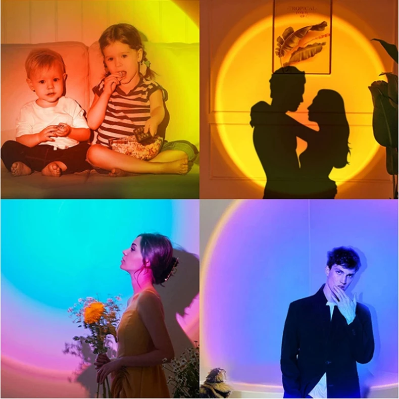 Generic Sunset Lamp APP Control 16 Colors RGB LED Projection Mood