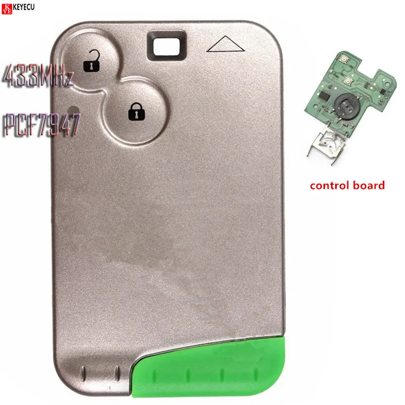 KEYECU Keyless Smart Card Remote Key - 2 Buttons & 433MHz Frequency & PCF7947 Chip - FOB for Renault Laguna Espace Vel-Satis
KEYECU Keyless Smart Card Remote Key - 2 Buttons & 433MHz Frequency & PCF7947 Chip - FOB for Renault Laguna Espace Vel-Satis