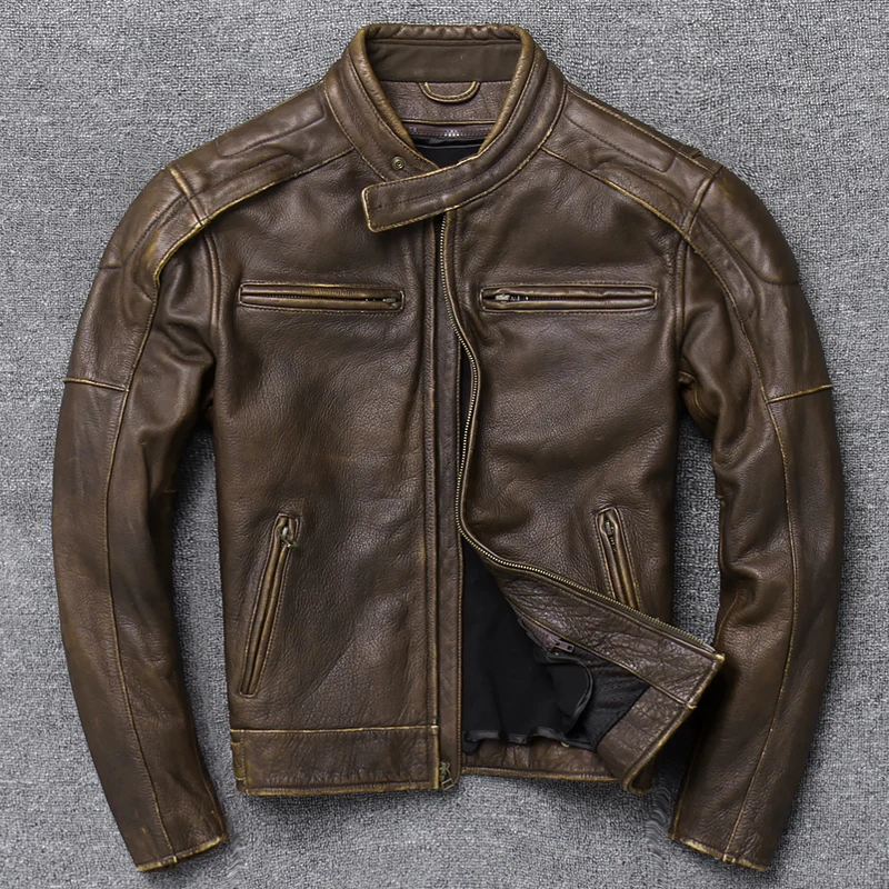 Vintage Lear Man Do Old Lear Head Layer Cowhide Man Pure Thick Lear Jacket Tough Motorcycle Riding
Vintage Lear Man Do Old Lear Head Layer Cowhide Man Pure Thick Lear Jacket Tough Motorcycle Riding