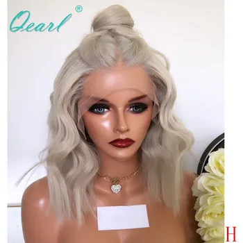 Transparent Short Bob 13x4/13x6 Lace Front Wig Silver Blonde Color Human Hair Wig Brazilian Wavy Remy Hair 150% Preplucked Qearl
Transparent Short Bob 13x4/13x6 Lace Front Wig Silver Blonde Color Human Hair Wig Brazilian Wavy Remy Hair 150% Preplucked Qearl