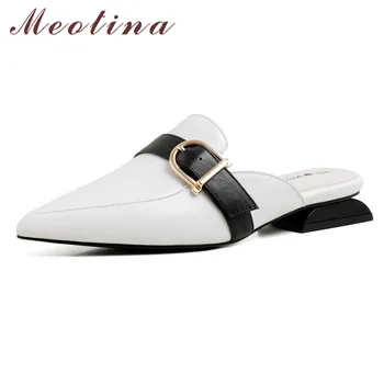 Meotina Pumps Women Natural Genuine Leather Low Heel Mules Shoes Pointed Toe Thick Heels Buckle Lady Footwear Summer Black White
Meotina Pumps Women Natural Genuine Leather Low Heel Mules Shoes Pointed Toe Thick Heels Buckle Lady Footwear Summer Black White