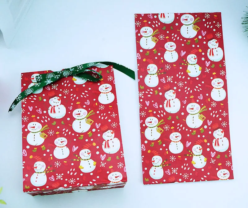 christmas kraft paper gift bags snowman snowflake cookie candy