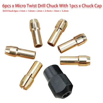 Mini Twist Brass Chuck 6pcs 1.0-3.2mm for Dremel Drill Collet Clamp Set Power Tool With M8 x 0.75mm Cap for ABS/ Cardboard
Mini Twist Brass Chuck 6pcs 1.0-3.2mm for Dremel Drill Collet Clamp Set Power Tool With M8 x 0.75mm Cap for ABS/ Cardboard