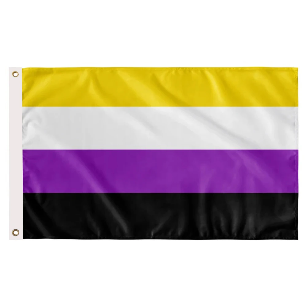 

Non binary Pride Flag 3x5FT banner 100D 150X90CM Polyester brass grommets custom print flag ,Free Shipping