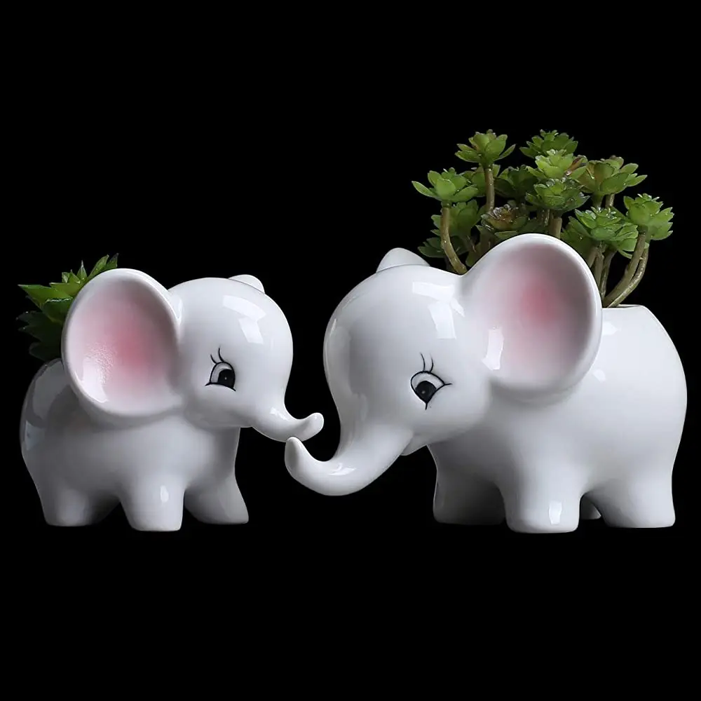 Elephant Plant Cute Elephant Flower Pot Modern White Ceramic Succulent Planter Pots Tiny Flower Plant Containers Animal Decor
Elephant Plant Cute Elephant Flower Pot Modern White Ceramic Succulent Planter Pots Tiny Flower Plant Containers Animal Decor