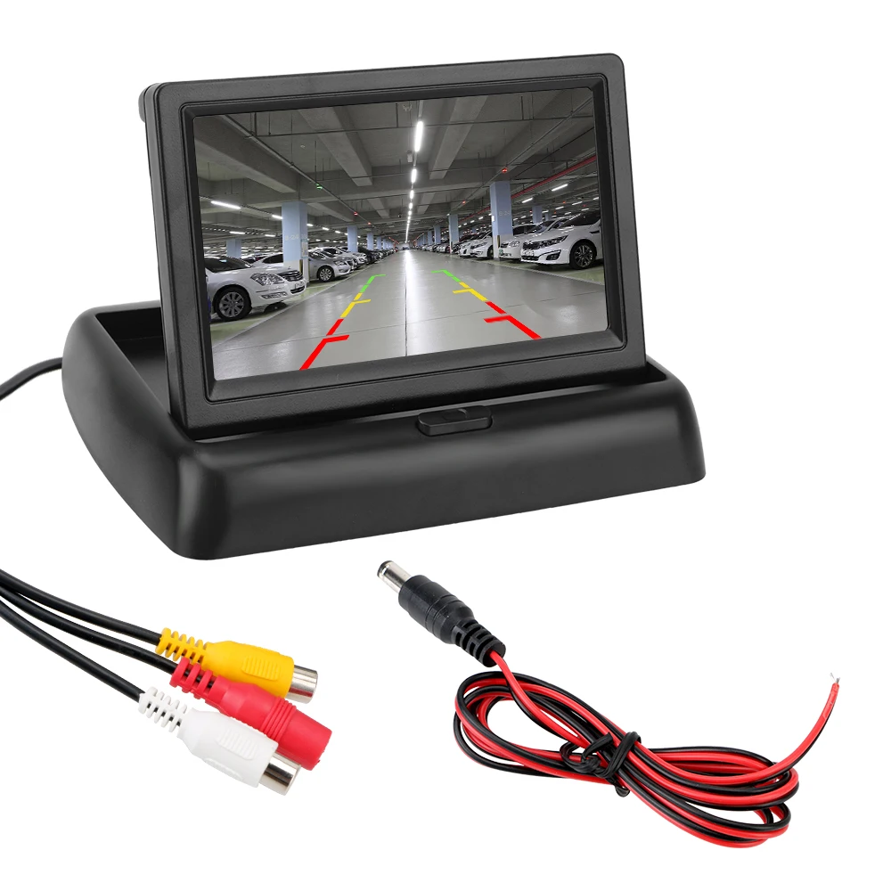 

4.3" inch Car Rear View Monitors TFT LCD Rearview Monitor Universal Foldable Reversing Parking System Kit