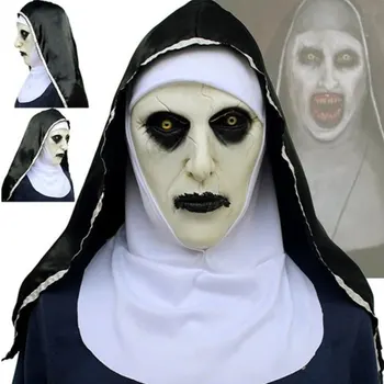The Nun Horror Mask Cosplay Valak Scary Latex Masks With Headscarf Full Face Helmet Halloween Party Props 
The Nun Horror Mask Cosplay Valak Scary Latex Masks With Headscarf Full Face Helmet Halloween Party Props