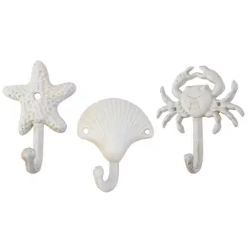 3pcs Wrought Iron Decorative Single Hook Vintage Wall-mounted Coat and Hat Hooks (Crab+Scallop+Sea Star)
3pcs Wrought Iron Decorative Single Hook Vintage Wall-mounted Coat and Hat Hooks (Crab+Scallop+Sea Star)