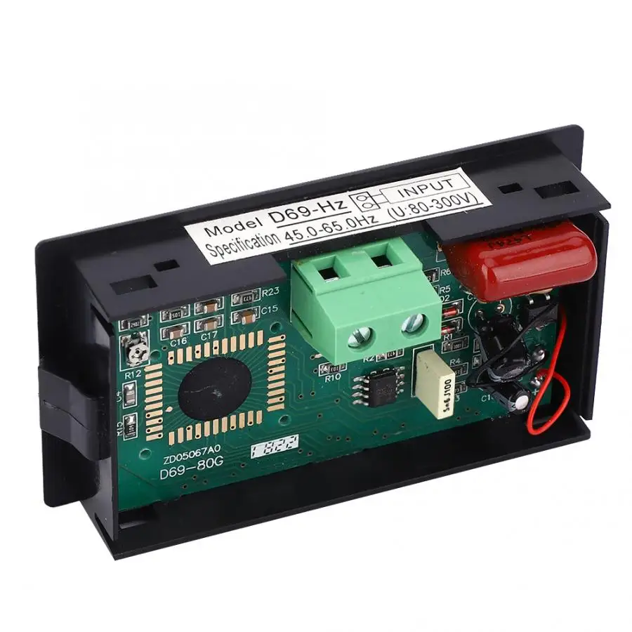 D69-Hz AC80-300V Digital Blue LCD Display Frequency Meter Tester 10Hz-199.9Hz