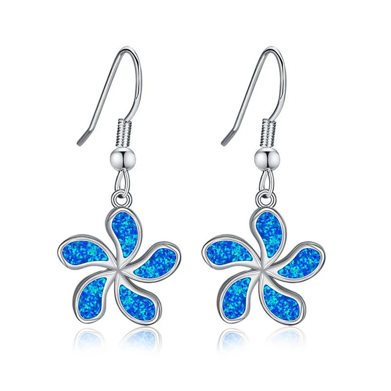 Luxury Female Blue Opal Drop Earrings Classic Silver Color Dangle Earrings Dainty Bridal Flower Long Wedding Earrings For Women
Luxury Female Blue Opal Drop Earrings Classic Silver Color Dangle Earrings Dainty Bridal Flower Long Wedding Earrings For Women