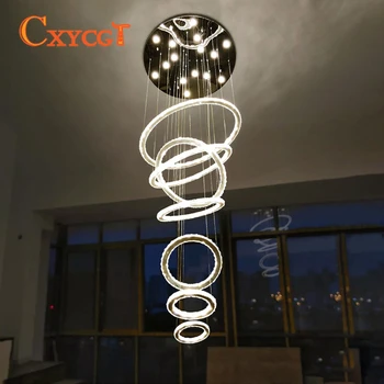 Large LED Chandelier Lighting for Staircase Luxury Rings Modern Crystal Lamp Living Room Hotel Hall Cristal Lustres
Large LED Chandelier Lighting for Staircase Luxury Rings Modern Crystal Lamp Living Room Hotel Hall Cristal Lustres
