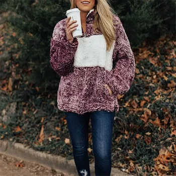 Women Autumn Winter Stand Collar Fleece Fluffy Sweater Zipper Turtleneck Pullovers Female Loose Warm Casual Coat Jacket Tops
Women Autumn Winter Stand Collar Fleece Fluffy Sweater Zipper Turtleneck Pullovers Female Loose Warm Casual Coat Jacket Tops