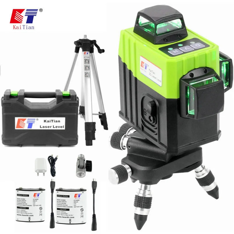 KaiTian Green Laser Level 12 Lines 3D Lithium Battery Self-Leveling 360 Rotary Vertical&Horizontal Super Line Laser Level Tripod
KaiTian Green Laser Level 12 Lines 3D Lithium Battery Self-Leveling 360 Rotary Vertical&Horizontal Super Line Laser Level Tripod