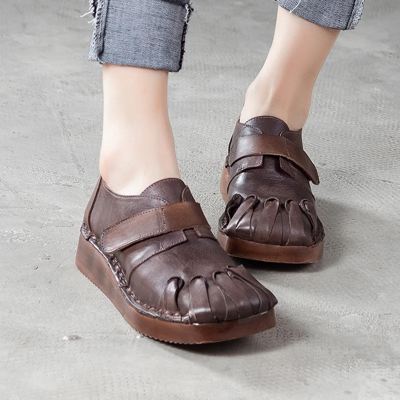 Tenige Handmade Genuine Leather Women's Wipe Color Single Toe Layer Cowhide Magic Deep Mouth Shoes
Tenige Handmade Genuine Leather Women's Wipe Color Single Toe Layer Cowhide Magic Deep Mouth Shoes