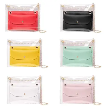 Women Girls Transparent Handbag Shoulder Bag Summer Beach Purse Crossbody Tote LX9F 
Women Girls Transparent Handbag Shoulder Bag Summer Beach Purse Crossbody Tote LX9F