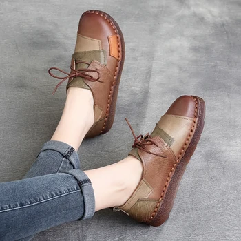 Women Leather Flats Soft Bottom Shoes Women Plus Size 43 Autumn Shoes Handmade Women Genuine Leather Flats Lace Up Women Shoes
Women Leather Flats Soft Bottom Shoes Women Plus Size 43 Autumn Shoes Handmade Women Genuine Leather Flats Lace Up Women Shoes