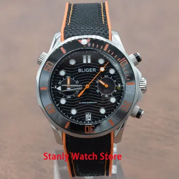 Solid Bliger 41mm black dial ceramic bezel luminous marks 24 hours indicator chronograph quartz movement men's wrist watches
Solid Bliger 41mm black dial ceramic bezel luminous marks 24 hours indicator chronograph quartz movement men's wrist watches