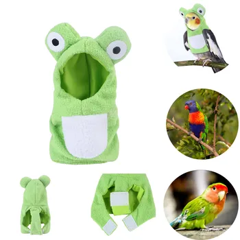 Pet Birds Flight Suite for Parrots Clothes Cockatiel Funny Frog Shaped Costume Winter Warm for Pet Shows Cosplay Photo Prop
