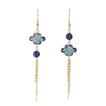 925 Sterling Silver Blue Enamel Cloisonne Lapis China Knot Drop Earrings Handmade Craft Vintage Earring Fine Jewelry Women Party 
925 Sterling Silver Blue Enamel Cloisonne Lapis China Knot Drop Earrings Handmade Craft Vintage Earring Fine Jewelry Women Party