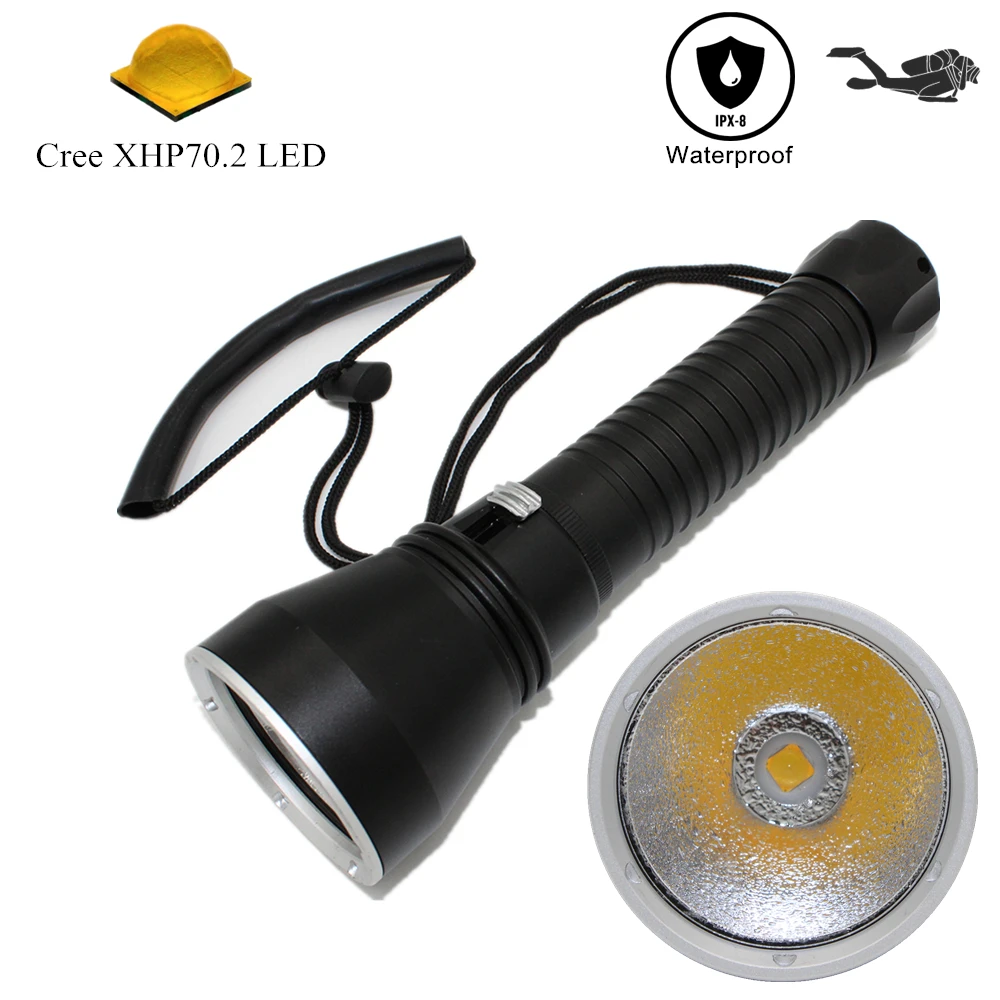 Dive Flashlight XHP70.2 LED Flashlight Yellow Light Diving Torch Waterproof Spearfishing Lamp Underwater Hunting Lanterna
Dive Flashlight XHP70.2 LED Flashlight Yellow Light Diving Torch Waterproof Spearfishing Lamp Underwater Hunting Lanterna