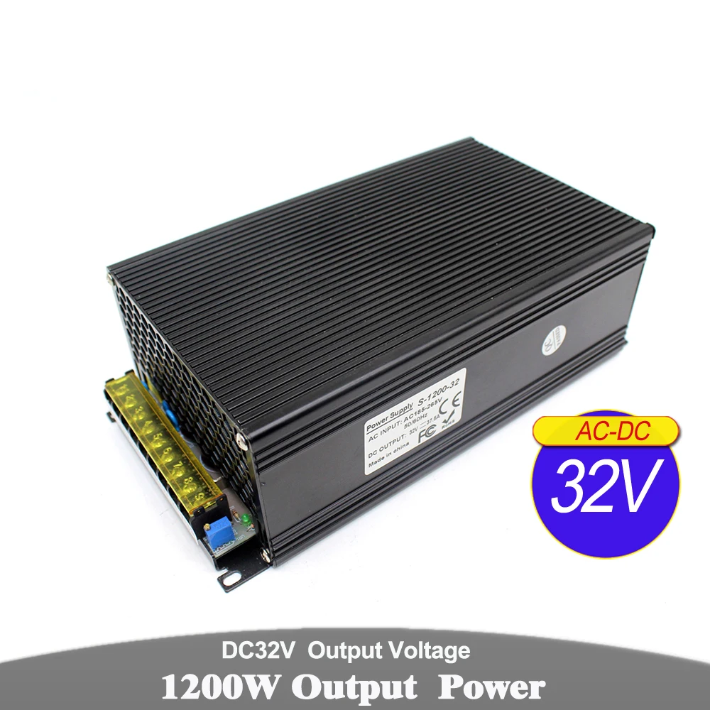 Dc32V 37.5A 1200W Power Supply Unit Driver Constant Voltage Powers Source Transformers 110V 220V AC-DC 32V Smps
Dc32V 37.5A 1200W Power Supply Unit Driver Constant Voltage Powers Source Transformers 110V 220V AC-DC 32V Smps