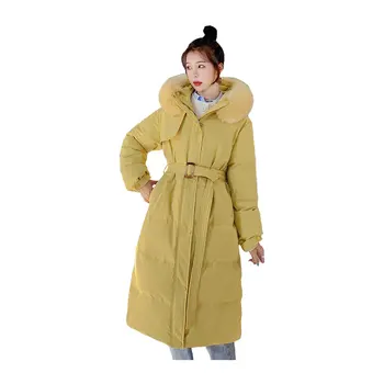 Women Long Winter Jacket Coat Detachable Fur Collar Hooded Windproof Down Jacket Oversize Cotton padded Parkas Outwear 
Women Long Winter Jacket Coat Detachable Fur Collar Hooded Windproof Down Jacket Oversize Cotton padded Parkas Outwear