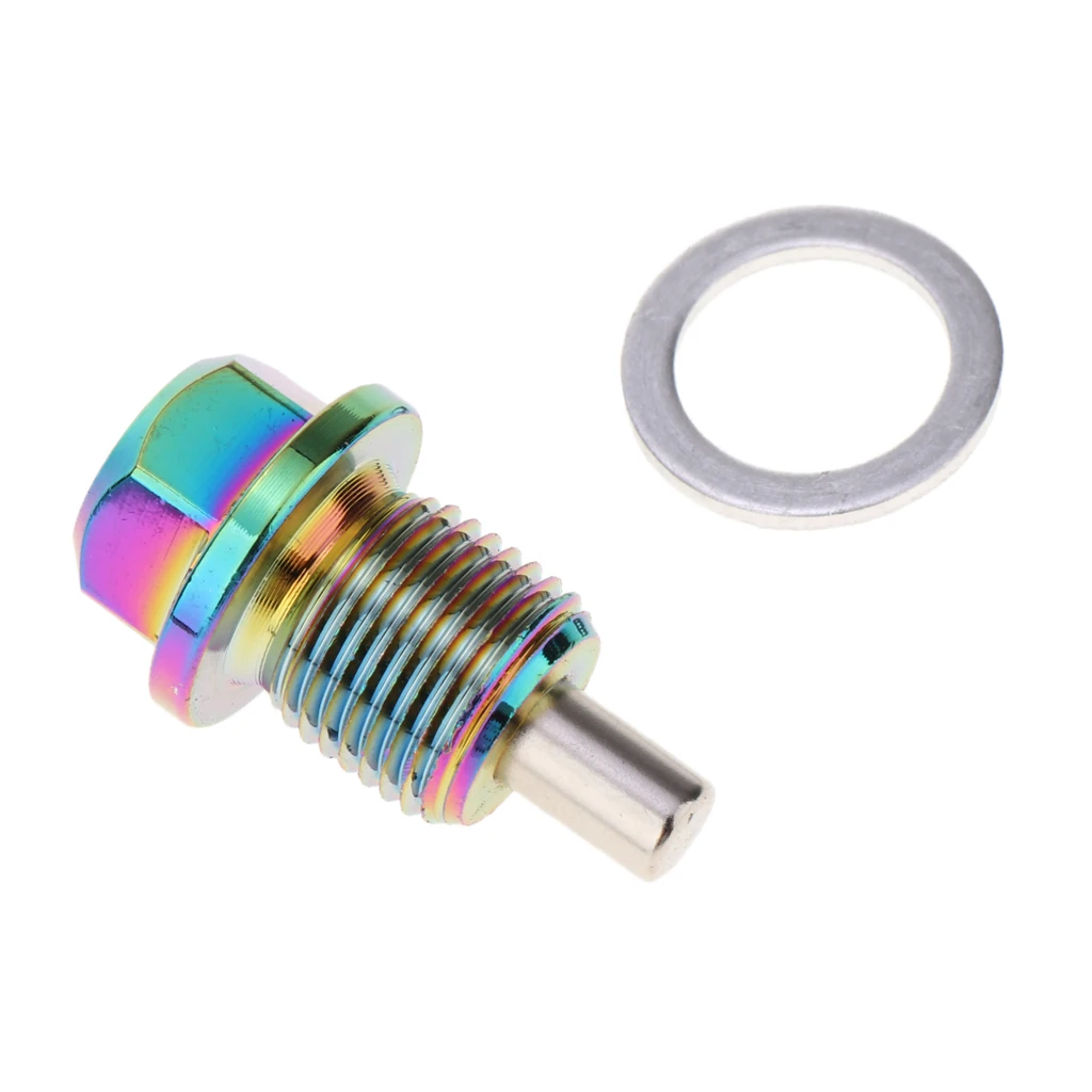 Dazzle Anodized Magnetic Engine Oil Pan Drain Sump Filter Adsorb Plug Bolt with Washer Dazzle Anodized Magnetic Engine Oil Pan Drain Sump Filter Adsorb Plug Bolt with Washer