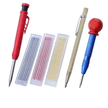 6pcs Solid Carpenter Pencil Refill Lead Set Marker Metal Marking Pen Center Punch Deep Hole Mechanical Building Woodworking Tool
6pcs Solid Carpenter Pencil Refill Lead Set Marker Metal Marking Pen Center Punch Deep Hole Mechanical Building Woodworking Tool