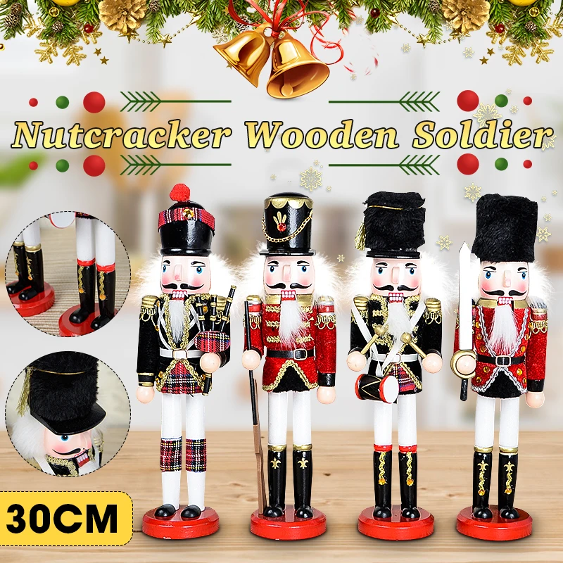 30cm Wooden Nutcracker Doll Miniature Figurines Vintage Handcraft Puppet New Year Christmas Ornaments Home Decor
30cm Wooden Nutcracker Doll Miniature Figurines Vintage Handcraft Puppet New Year Christmas Ornaments Home Decor