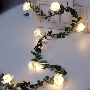Simulation Green Leaf LED Light Strings Rose Flower Vine Led String Christmas Decor DIY Garland Battery USB Powered Fairy Lights
Simulation Green Leaf LED Light Strings Rose Flower Vine Led String Christmas Decor DIY Garland Battery USB Powered Fairy Lights
