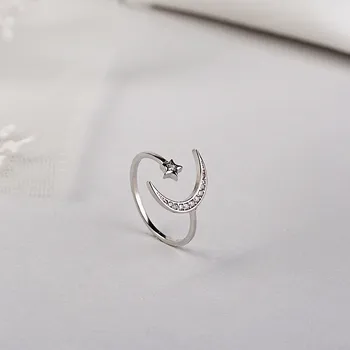 2 Colors Moon Star Pure 925 Sterling Silver Finger Rings For Women Adjustable Cubic Zircon Stone Wedding Gifts Wholesale
2 Colors Moon Star Pure 925 Sterling Silver Finger Rings For Women Adjustable Cubic Zircon Stone Wedding Gifts Wholesale