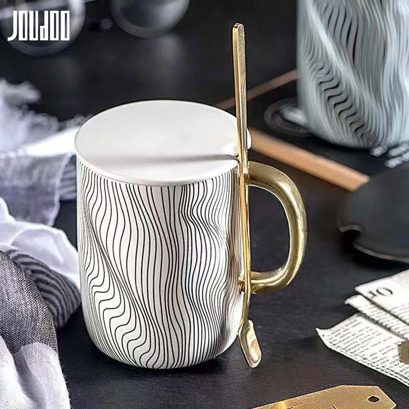 JOUDOO 420ML Ceramic Coffee Mug with Lid and Spoon Unique Coffee Mugs Set Gold Edge Porcelain Coffee Mug for Lovers 35
JOUDOO 420ML Ceramic Coffee Mug with Lid and Spoon Unique Coffee Mugs Set Gold Edge Porcelain Coffee Mug for Lovers 35