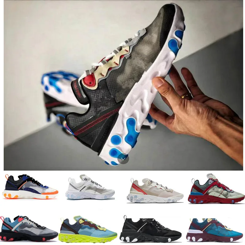 

2019 UNDERCOVER x Upcoming React Element 87 Running Shoes Zapatos Pack White Epic Sneakers Brand Men Trainer size 7-11