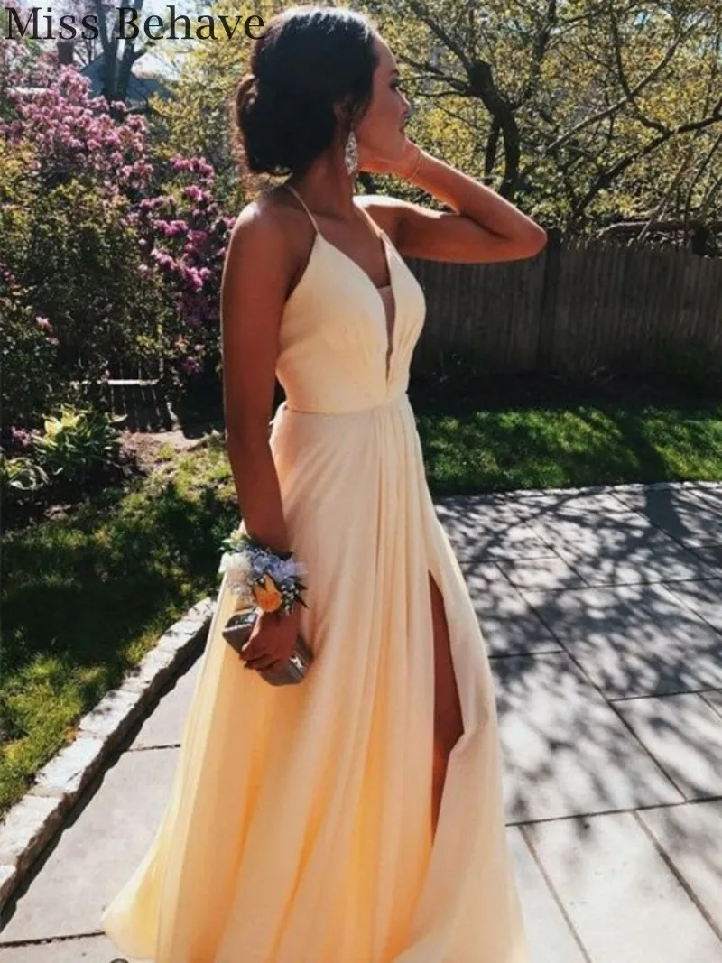 DD JYOY Chiffon Evening Dress for Women Halter Sexy Front Split Occasion Dresses for Women Formal Dress Open Back
DD JYOY Chiffon Evening Dress for Women Halter Sexy Front Split Occasion Dresses for Women Formal Dress Open Back
