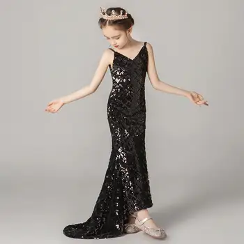 Luxury Elegant Sequined Mermaid Gown Sexy Slim Children Wedding Birthday Trumpet Dress Modis Kids Clothes Dress Vestidos Y2059 
Luxury Elegant Sequined Mermaid Gown Sexy Slim Children Wedding Birthday Trumpet Dress Modis Kids Clothes Dress Vestidos Y2059