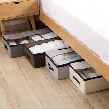 Cotton Linen Underbed Storage Bin Closet Organizer Underwear Storage Box with Lid Home Scarfs Socks Bra Underwear Organizer Case
Cotton Linen Underbed Storage Bin Closet Organizer Underwear Storage Box with Lid Home Scarfs Socks Bra Underwear Organizer Case