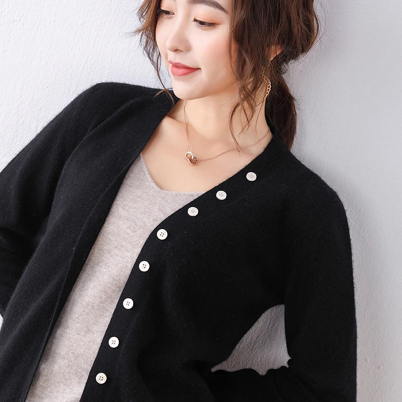 Women Jackets 100% Merino Wool Knitting Cardigans 2020 New Spring Fashion Sweaters V-neck Long Sleeve Jumpers With Button Cloth
Women Jackets 100% Merino Wool Knitting Cardigans 2020 New Spring Fashion Sweaters V-neck Long Sleeve Jumpers With Button Cloth