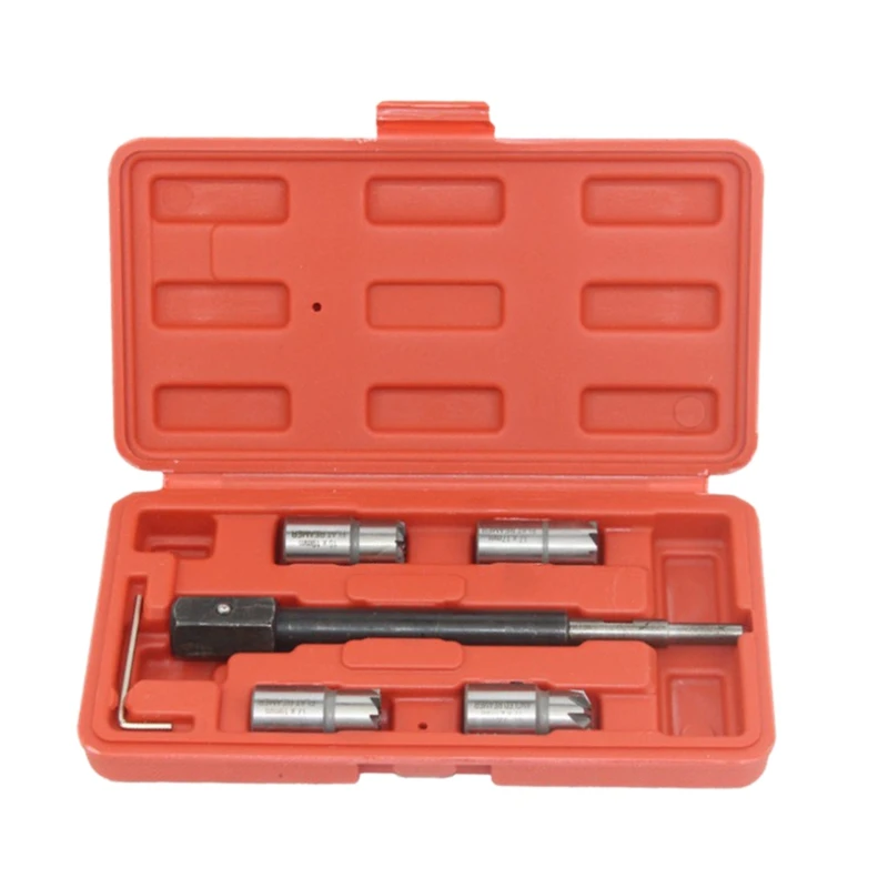 5PCS Injector Seat Cutter Tool Set Cleaner Carbon Cutting Tool Kit