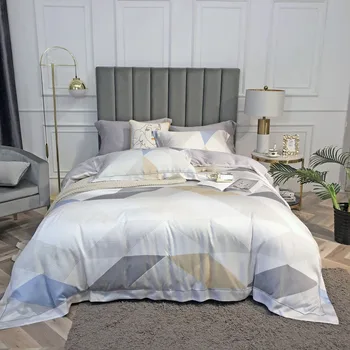 Spring Summer Graceful Simple Northern European-Style Modern 60 Tencel Four-piece Set Sheet Quilt Cover Bare Sleeping Stripes 1.
Spring Summer Graceful Simple Northern European-Style Modern 60 Tencel Four-piece Set Sheet Quilt Cover Bare Sleeping Stripes 1.