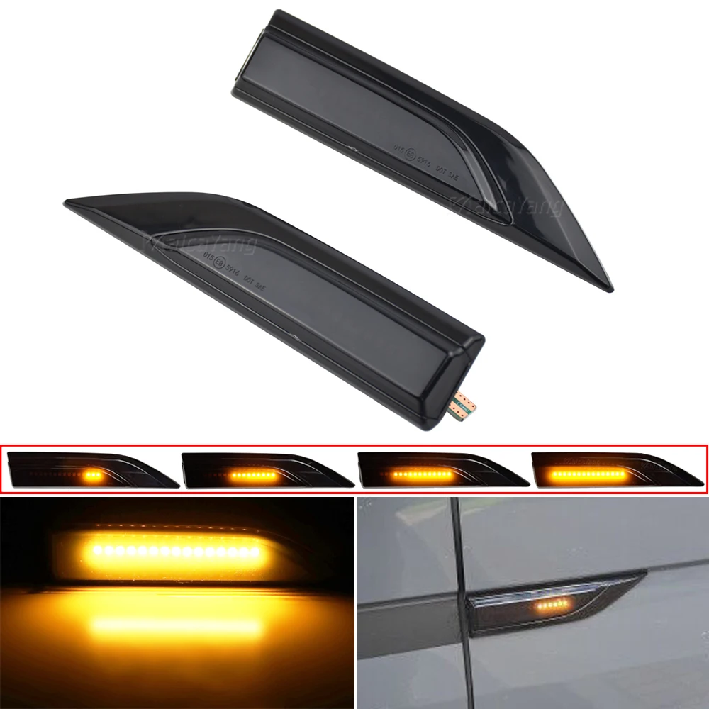 

2PCS Dynamic Blinker Indicator Side Marker Turn Signal Light For VW Transporter T5 T6 Multivan Caddy LED Sequential Lamp