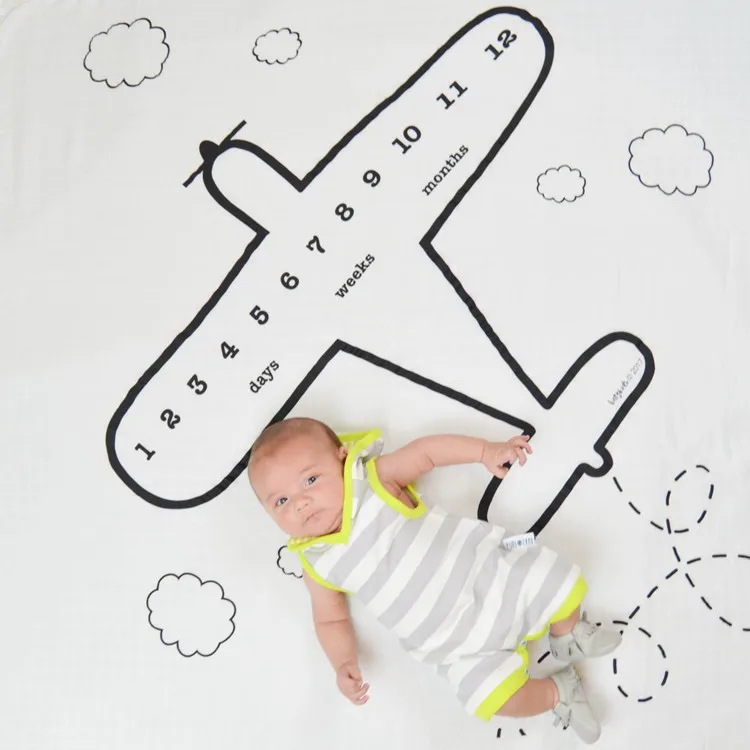 2020 Baby Milestone Blanket Newborn Photography Photo Props Cartoon Animal Toddler Memorial Day Monthly Background Cloth