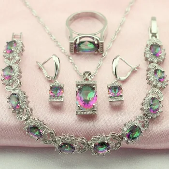 WPAITKY Trendy Mulitcolor Cubic Zirconia 925-Sterling-Silver Jewelry Sets For Women Necklace Earrings Bracelet Ring Free Box
WPAITKY Trendy Mulitcolor Cubic Zirconia 925-Sterling-Silver Jewelry Sets For Women Necklace Earrings Bracelet Ring Free Box