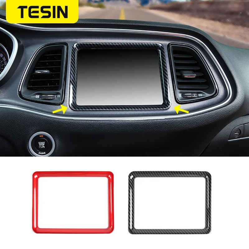 TESIN Car Center Console Dashboard GPS Navigation Frame Decoration Cover Accessories For Dodge Challenger 2015-2020 Car styling
TESIN Car Center Console Dashboard GPS Navigation Frame Decoration Cover Accessories For Dodge Challenger 2015-2020 Car styling
