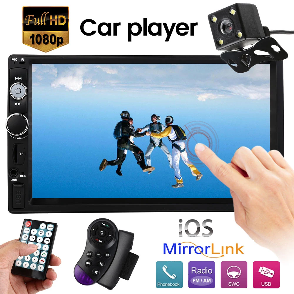 7010B 2 Din Car MP4 MP5 Player 7 inch HD Multimedia Camera Radio Universal Autoradio Bluetooth Audio Mirror Rear View Camera DVR
7010B 2 Din Car MP4 MP5 Player 7 inch HD Multimedia Camera Radio Universal Autoradio Bluetooth Audio Mirror Rear View Camera DVR