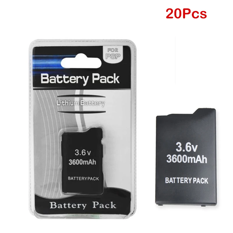 20Pcs/Lot 3.6V 3600mAh Lithium Rechargeable Battery For Sony PSP 1000 PlayStation Portable PSP1000 Console Wholesale
20Pcs/Lot 3.6V 3600mAh Lithium Rechargeable Battery For Sony PSP 1000 PlayStation Portable PSP1000 Console Wholesale