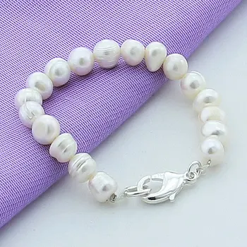 High Quality 925 Sterling Silver Natural Freshwater Pearl Charm Bracelet For Women Lady Trendy Jewelry
High Quality 925 Sterling Silver Natural Freshwater Pearl Charm Bracelet For Women Lady Trendy Jewelry