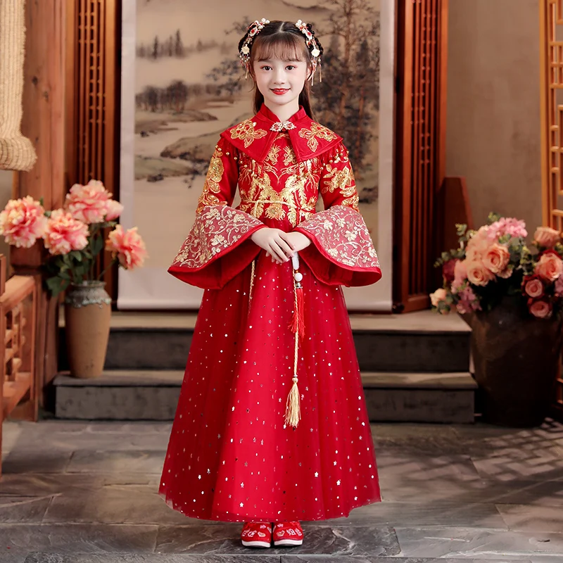 Новогоднее поздравление старинные Qipao осенне-зимнее новое платье ханьфу Ретро китайский стиль юбка принцессы Vestido Ципао детское
Новогоднее поздравление старинные Qipao осенне-зимнее новое платье ханьфу Ретро китайский стиль юбка принцессы Vestido Ципао детское