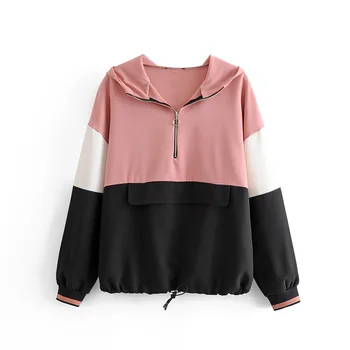 VomVoa 2020 spring new European and American style color matching large pocket wild kangaroo hooded sweatshirt 27374
VomVoa 2020 spring new European and American style color matching large pocket wild kangaroo hooded sweatshirt 27374