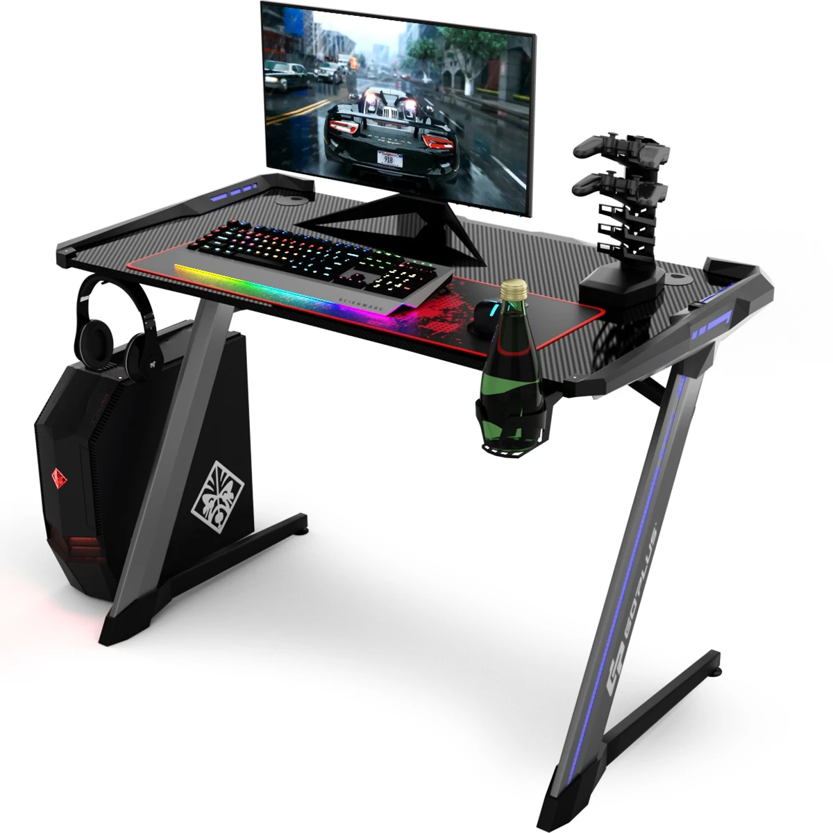 Costway Z-Shaped Gaming Computer Desk RGB LED Lights w/USB Handle Rack & Large Mouse Pad
Costway Z-Shaped Gaming Computer Desk RGB LED Lights w/USB Handle Rack & Large Mouse Pad